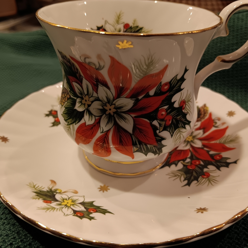 Noel Elegant White Porcelain Cup and Saucer